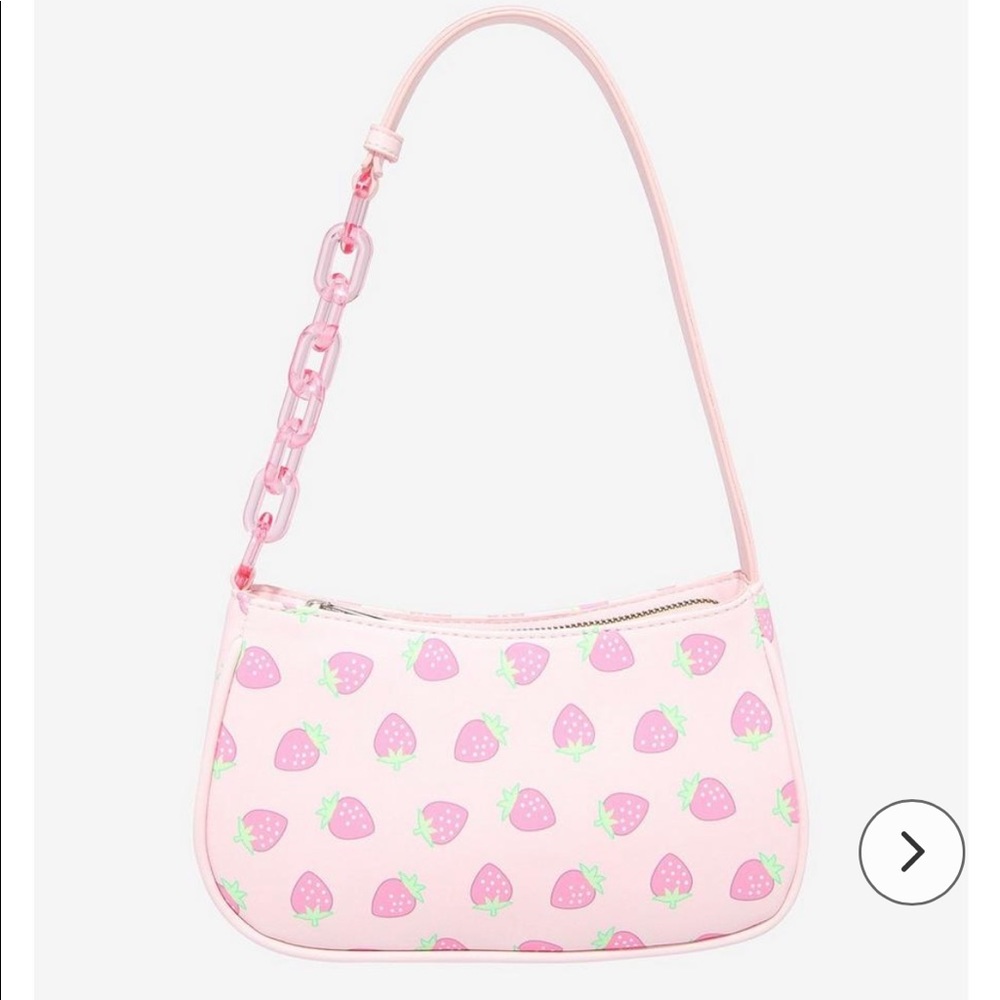 Strawberry Chunky Chain Baguette Bag Barbie pink